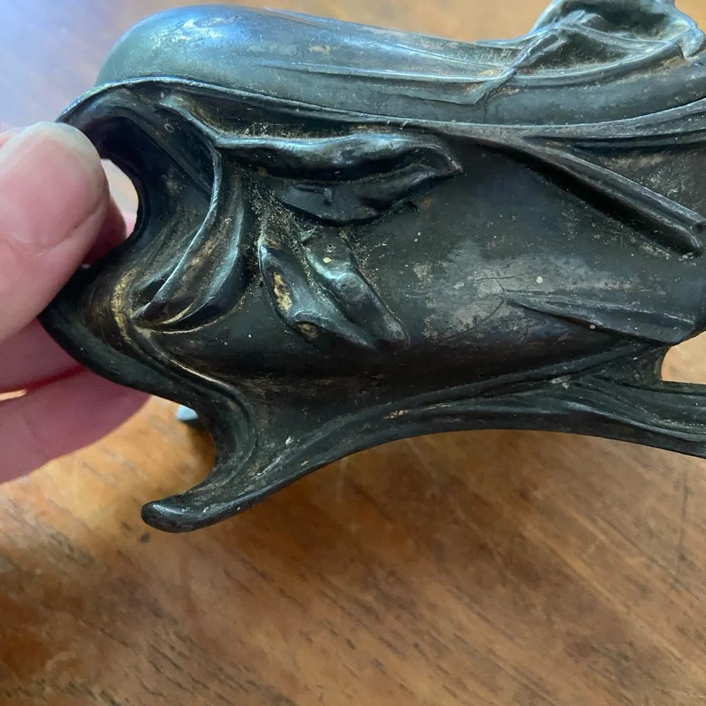 Antique Silver Plated Brass Jewelry/Trinket Box - Picture 3 of 7